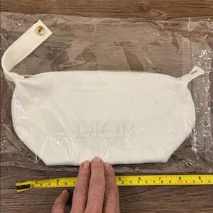 Dior GWP White Canvas Makeup Pouch NIB